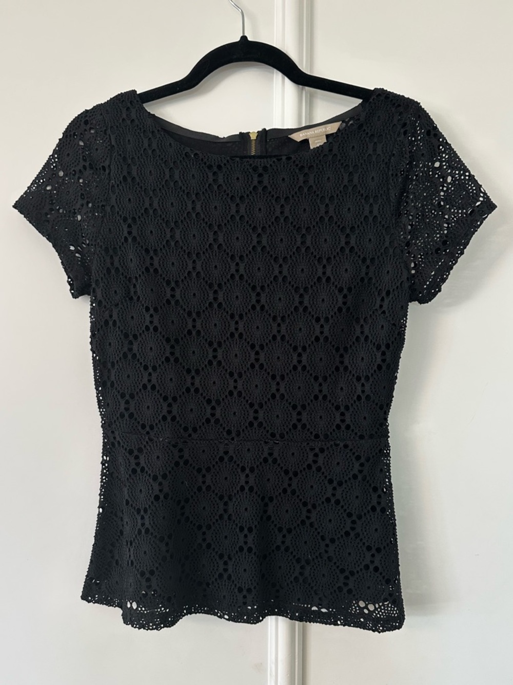 Banana Republic Black Lace Peplum Top